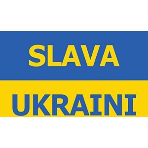 AZ FLAG - Oekraïne Slava Oekraïense vlag - 3 x 5 ft - 100D polyester Oekraïense vredesbanner met twee metalen doorvoertules - vervagingsbestendig - levendige kleuren - 3' x 5' voeten - 150x90 cm