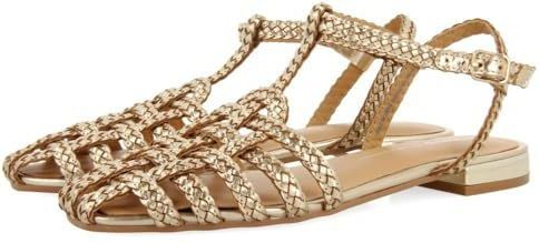 GIOSEPPO Dighton Sandalen - Platina - Natuurlijk Leer - Handgevlochten