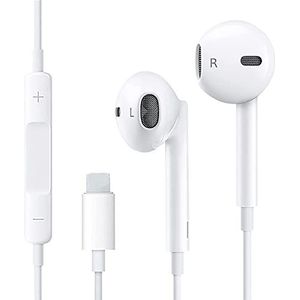 [Apple MFi gecertificeerd] In-ear oortelefoon bedrade stereo geluid hoofdtelefoon met microfoon en volumeregeling, actieve ruisonderdrukking voor iPhone 11/11 Pro/13/12 Pro/12 Pro