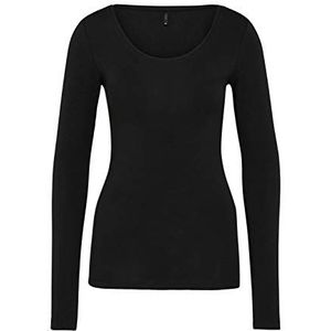 ONLY Onllive Love Life Basic damesshirt met lange mouwen, zwart, XL