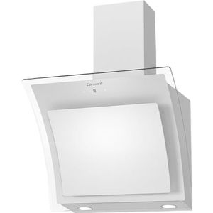 Decoratieve afzuigkap, wit glas, 60 cm, 3 snelheden, touch-bediening, debiet 1000 m³/h, kleur gehard glas, aluminiumfilter, 3-laags, koolstoffilter, energie-efficiëntieklasse A++