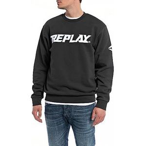 Replay Sweatshirt voor heren, Zwart 098, XL