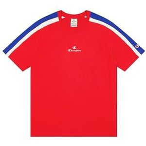 Champion Legacy Retro Sport (220336) - Taped SS Crewneck T-shirt, bel (CRD/BAI/Wht), XS Retro Sport Heren FW24, Sbel (Crd/Bai/Wht), XS