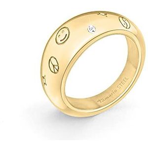 Tamaris Ring TJ-0356-R-58 goud, roestvrij staal, glassteen.