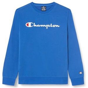 Champion Legacy Icons B-Ultralight Spring Terry Crewneck Sweatshirt voor kinderen en jongens, Blauw, 11-12 jaar