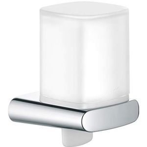 KEUCO Lotion dispenser metaal verchroomd en kristalglas, inhoud navulbaar ca. 180 ml, zeepdispenser voor badkamer en gastentoilet, wandmontage, Elegance