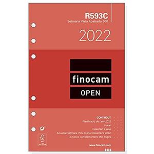 Finocam - Jaarnavulling 2022 weekoverzicht landschap januari 2022 tot december 2022 (12 maanden) 500-117 x 181 mm Open Catalan