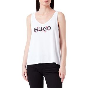 HUGO Dames Floral Top, White100, XL