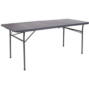 Flash Furniture 30'W x 72''L Bi-Fold Dark Gray plastic Folding tafel met draaggreep modern 30'W x 72'D x 29'H donkergrijs