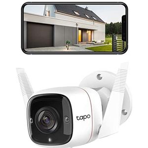 TP-Link - Draadloze bewakingscamera, binnen en buiten, wifi-IP-camera, 1080p, bidirectionele audio, nachtzicht, bewegingsdetectie, compatibel met Alexa of Google Assistant (TAPO C310).