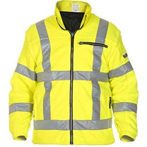 Hydrowear 04026005F Franeker Polar Fleece Jack, 100% Polyester, 3X-Large Mate, Hi-Vis Geel