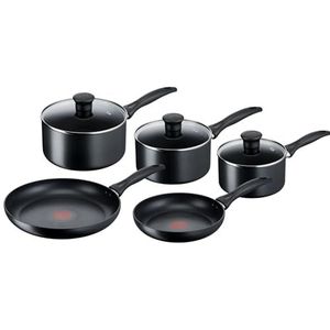 Tefal Inductie Non-Stick Kookgerei Set, 5 Stuks - Zwart (G155S544)