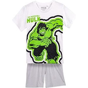 Hulk Zomer Pyjama voor Jongens - Wit - Maat 6 Jaar - Korte Pyjama van 100% Katoen - Hulk Print - Origineel Product Ontworpen in Spanje