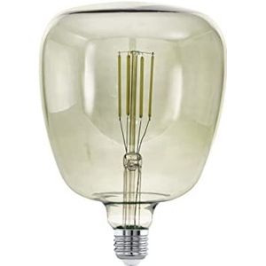 EGLO LED E27 dimbaar, Smoky Vintage middelgrote gloeilamp, Ø 14 cm, ledlamp voor retro verlichting, 4 watt (komt overeen met 33 watt), 380 lm, warm wit, 3000 K, lampen, Edison gloeilamp, T140