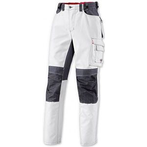 BP Workwear 1789-555-21 werkbroek - elastiek in de rug - plooien in de taille - normale pasvorm - maat: 50l - kleur: wit/donkergrijs