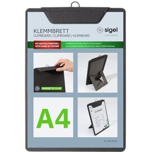 SIGEL KB110 menukaarten-klembord A4, antraciet, met opstelfunctie, stabiel clipboard