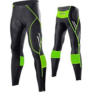 MEETWEE Fietsbroek voor heren, lange fietsbroek, compressiefietsbroek, leggings, wielersportbroek voor mannen, elastisch, ademend, 3D-sponskussen