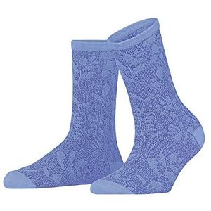 Esprit Homey Flowers Sokken voor dames, duurzaam biologisch katoen, dun patroon, 1 paar, blauw (Cornflower Blue 6554), 39-42 EU