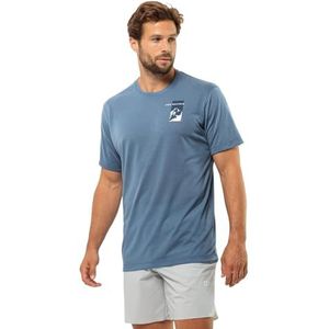 Jack Wolfskin Vonnan S/S Graphic T M T-shirt, elementair blauw, M heren, Elementair blauw, M
