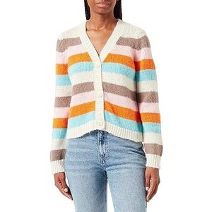 PIECES PCNATASHA LS Knit Cardigan NOOS BC, Birch/Stripes: fssl-rose Shadow-peor-marineblauw, M