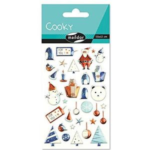 Maildor Cooky Stickervel, Kerst - Blauw/Goud Kerst