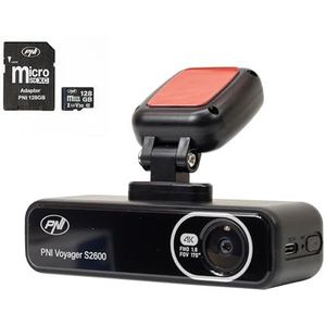 PNI Voyager S2600 DVR autocamerapakket, WiFi, 4K Ultra HD, GPS en 128GB microSD-geheugenkaart inbegrepen