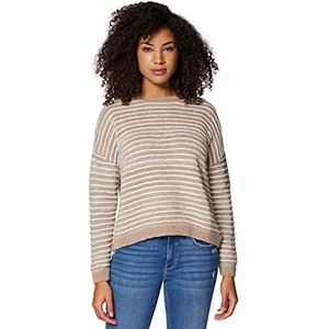 Mavi Dames Stripe Sweater Pullover, Zilver Mink Antiek Wit Gestreept, S