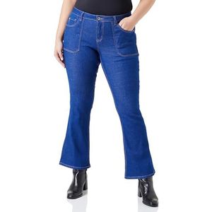 Cream Dames Jeans Slim Fit Bootcut Legs Regular Waistband Midrise Waist, Bennie Blue Denim, 31W