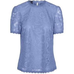 PIECES Pcolline Ss Lace Top Noos Bc T-shirt voor dames, Hydrangea., S