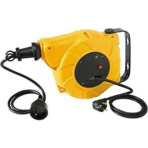 Energaline 209000011 Kabelhaspel voor wandmontage, 3 G1 mm2, 16 A, 13 + 2 m, geel/zwart