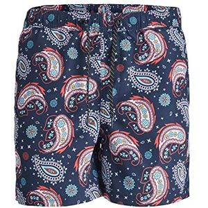 JACK & JONES PLUS Heren Jpstfiji Jjswim Paisley Pls Zwemshorts, Navy Blazer, 44, navy blazer, 44