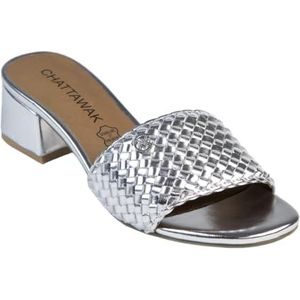 CHATTAWAK Dames 18HJULIAARGENT39 sandalen met hak, zilver, 39 EU, Zilver, 39 EU