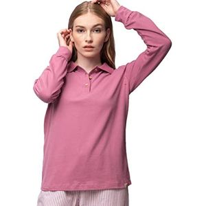 greenjama Damesshirt met lange mouwen met polokraag, GOTS-gecertificeerd pyjamabopje, druif, 38, grape, 38