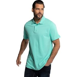 JP 1880 Poloshirt voor heren, bovendeel, knoopsluiting, hemdkraag, piqué-polohemd, turquoise, maat L