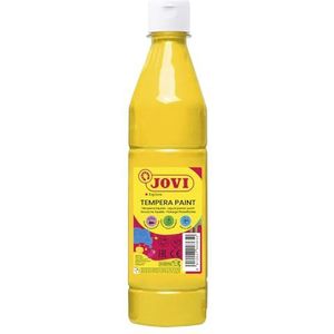 Jovi - Vloeibare temperaverf, fles van 500 ml, gele kleur, verf op basis van natuurlijke ingrediënten, gemakkelijk te wassen, glutenvrij, ideaal voor schoolgebruik (50602)