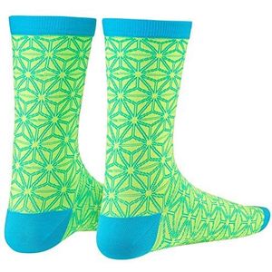 Supacaz SupaSox Asanoha sokken, S, neongeel/neonblauw
