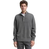 TOM TAILOR - Trui - Donkergrijs - Effen - Lange Mouw