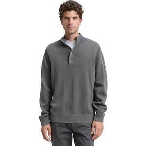 TOM TAILOR - Trui - Donkergrijs - Effen - Lange Mouw