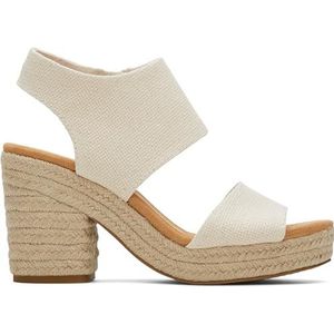 TOMS Dames Mallorca sandaal met plateauzool, natuurlijk, 38 EU