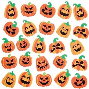 Baker Ross FX252 Pompoen vilten Stickers - Pak van 100, Halloween Stickers voor Kinderen, Stickers voor Scrapbooking en Decoreren