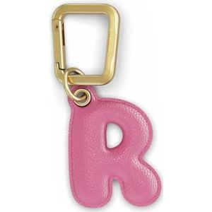 UNTAGS - Charmant letter R - materiaal met ledereffect - inclusief gouden metalen gesp - roze