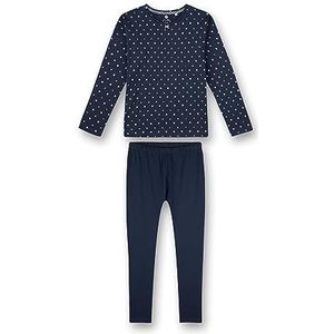 Sanetta Meisjespyjama Donkerblauw Dots-Allover | Hoge kwaliteit en comfortabele katoenen pyjama voor meisjes Pyjama Set voor meisjes, blauw, 164 cm
