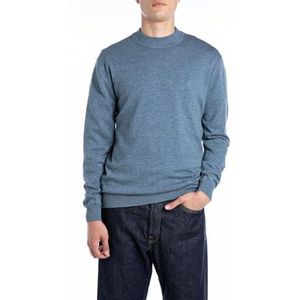 Replay Herentrui met normale pasvorm, ronde hals, van katoen, M28 Jeans Melange, L
