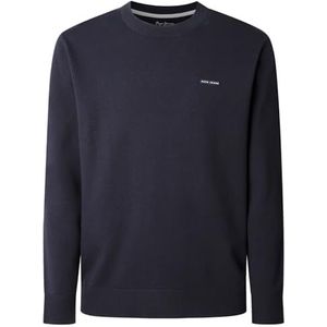 Pepe Jeans Heren M Basic Crew Sweater Knitwear, Blauw (Navy), S, Blauw (marine), S