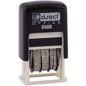 D.RECT ISO S400 stempel, datumstempel klein in stempelkleur zwart voor kantoor, leraar en factuur met datum zelf vormgeven kantooraccessoires | 4 mm jaar/maand/dag, 7,5 x 4,7 x 3 cm