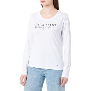 KEY LARGO Life Round T-shirt voor dames, wit (1000), XS