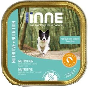 Nutrivet - INNE Hond - TERRINE - Volwassen Hond Voeding - Kip 150g