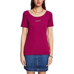 ESPRIT Dames 043EE1K362 T-shirt, 650/DARK PINK, XXS, 650/donkerroze., XXS