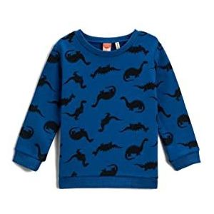 Koton Dinosaur Printed Sweatshirt Crew Neck Unisex Baby Sweatshirt, marineblauw design (02C), 12/18 meses