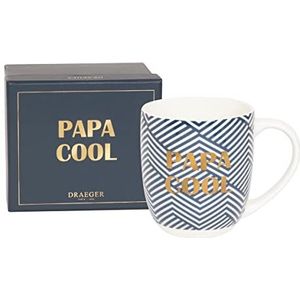 Draeger Paris | blauwe keramische mok ""Papa Cool"" | cadeau-idee voor heren, vader, Super Papa, Beste Papa | originele mok met geschenkdoos
